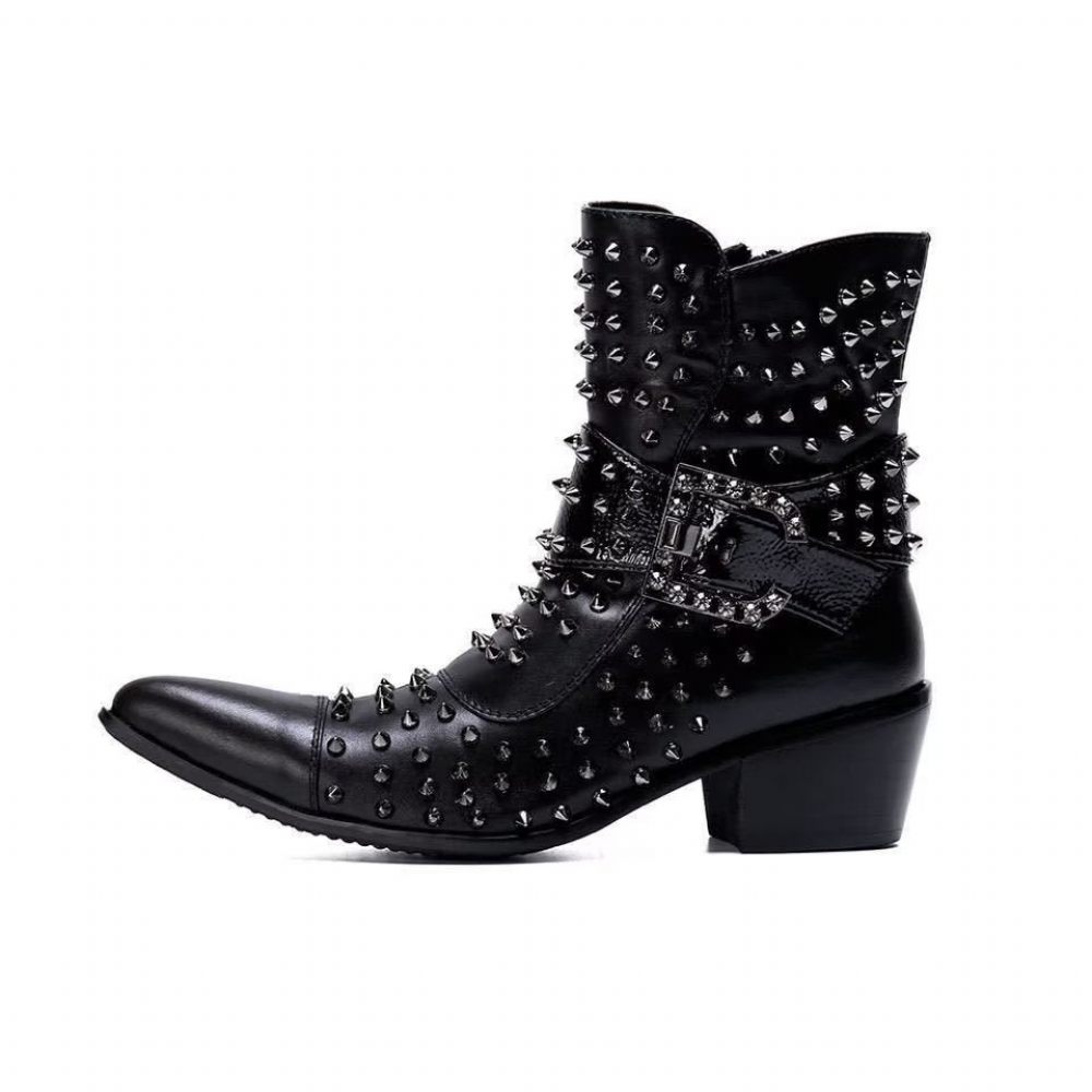 Bottines Homme Flashy Cuir Chic - Noir 1