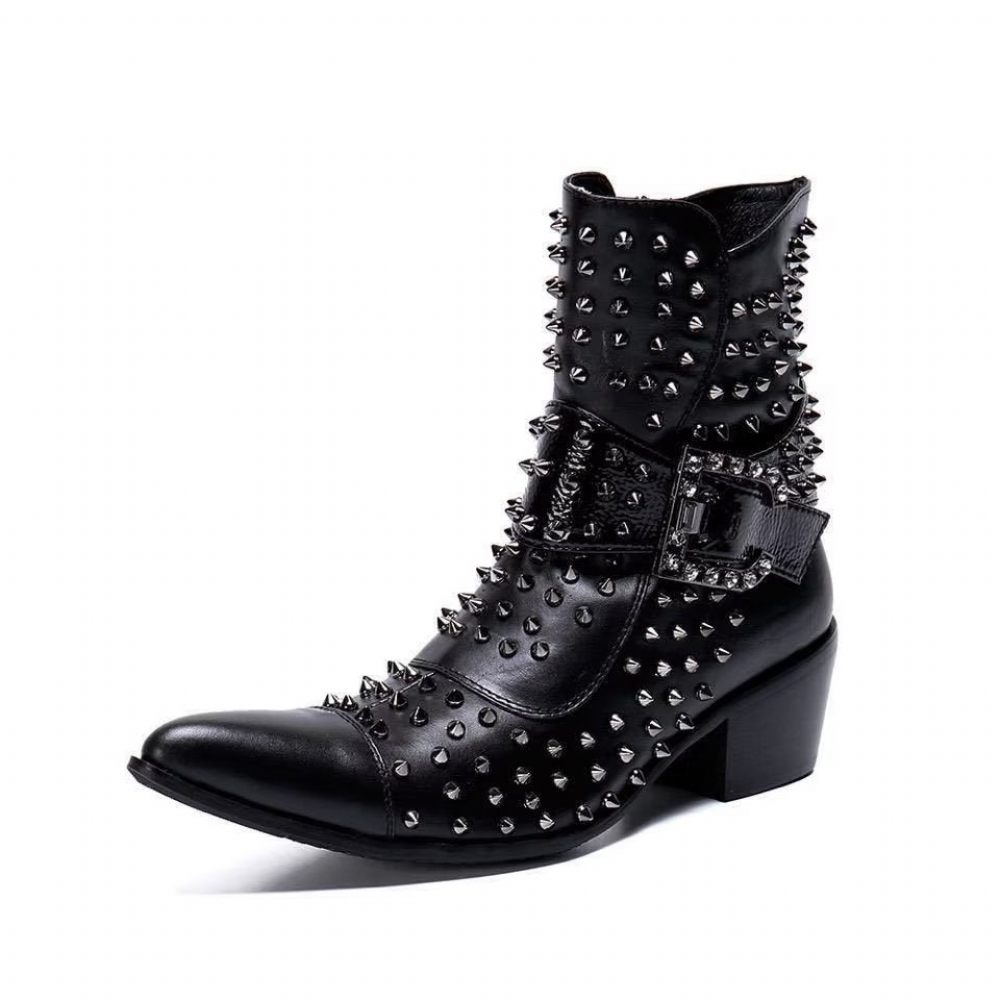 Bottines Homme Flashy Cuir Chic - Noir 1