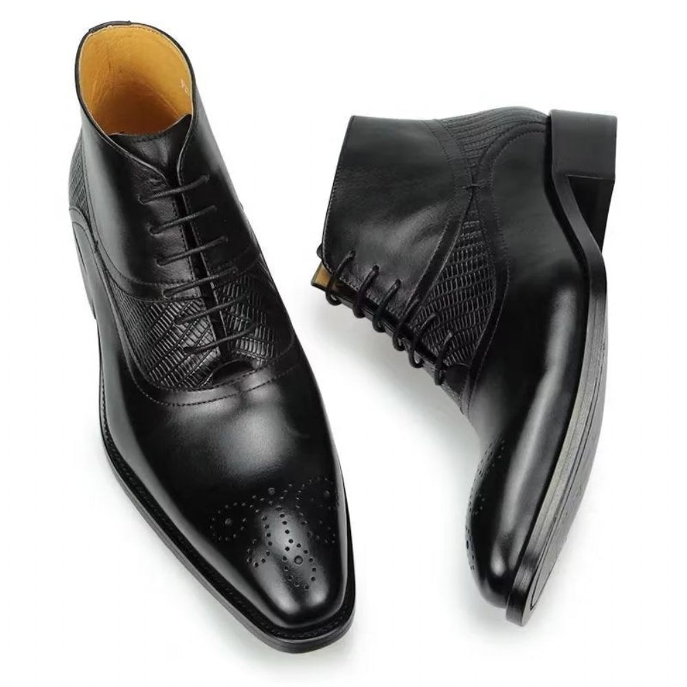 Bottines À Lacets Modish Pour Hommes - Noir