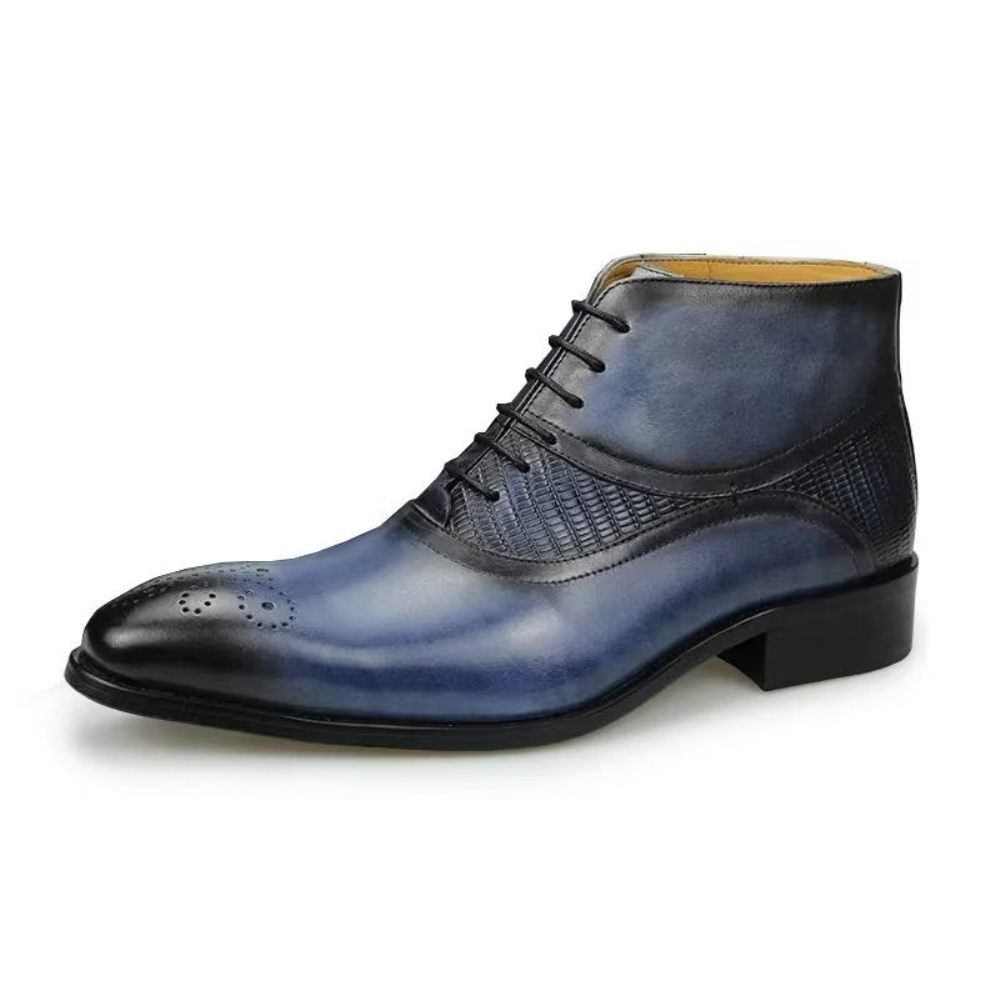 Bottines À Lacets Modish Pour Hommes - Bleu