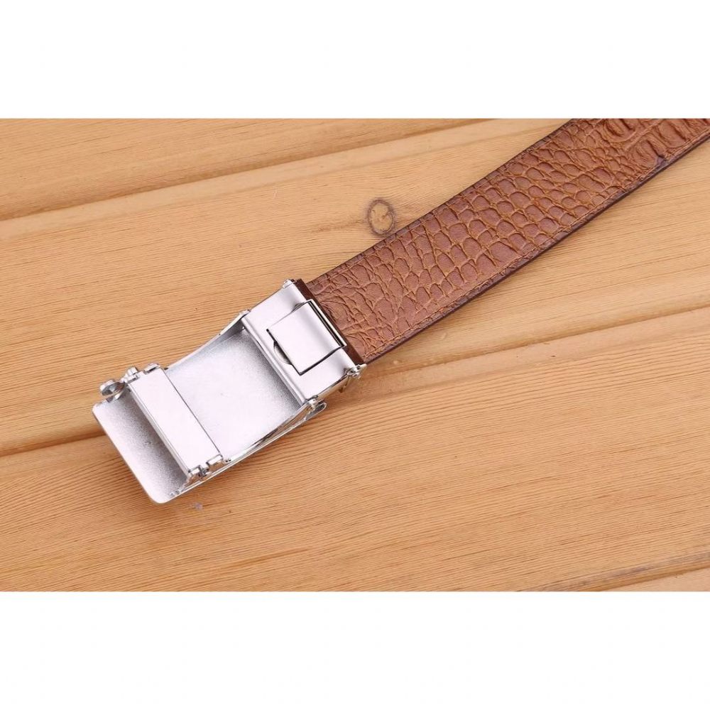 Ceintures Pour Hommes Ceinture Automatique Patchwork Exotique - Marron