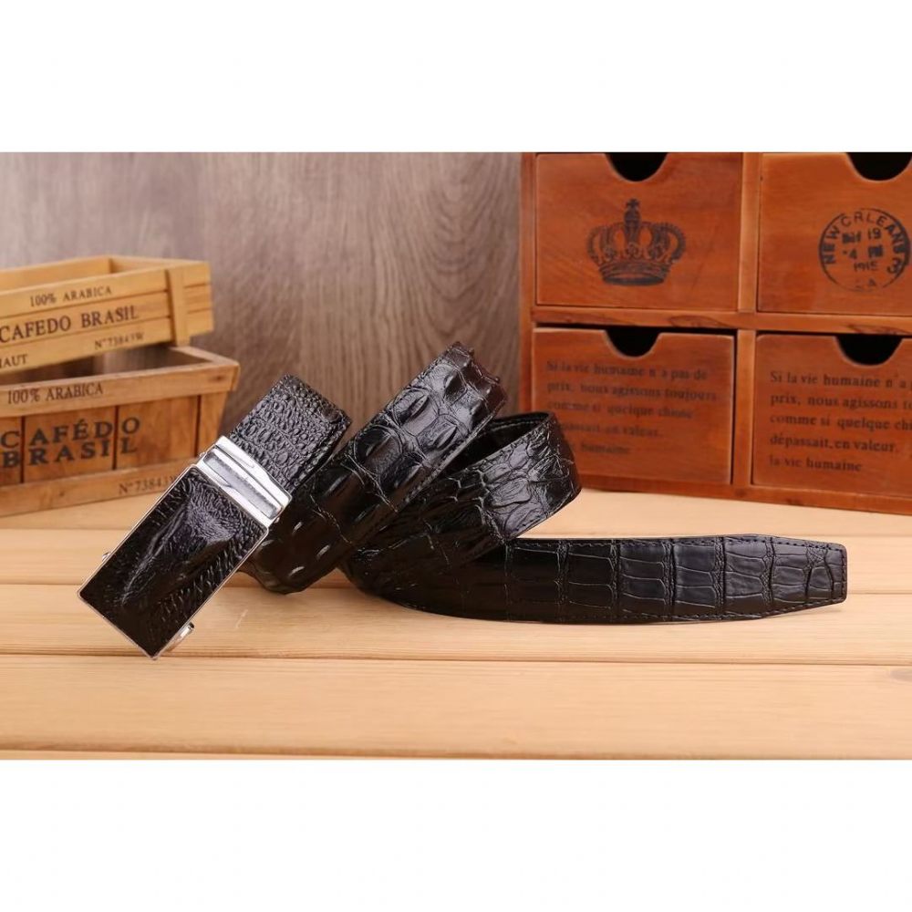 Ceintures Pour Hommes Ceinture Automatique Patchwork Exotique - Noir