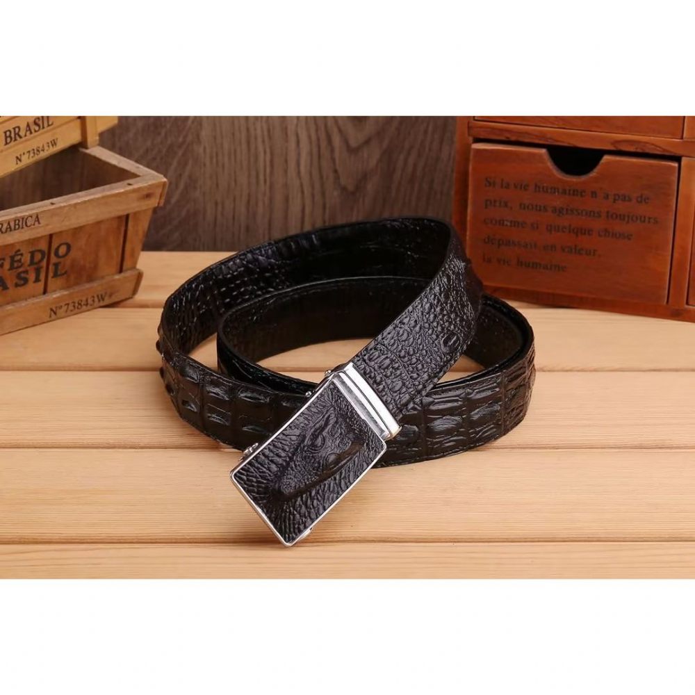 Ceintures Pour Hommes Ceinture Automatique Patchwork Exotique - Noir