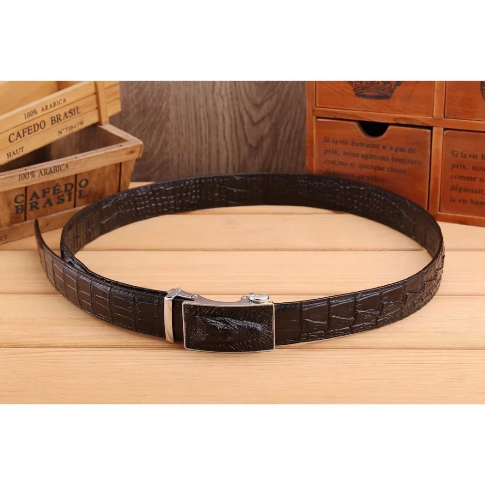 Ceintures Pour Hommes Ceinture Automatique Patchwork Exotique - Noir