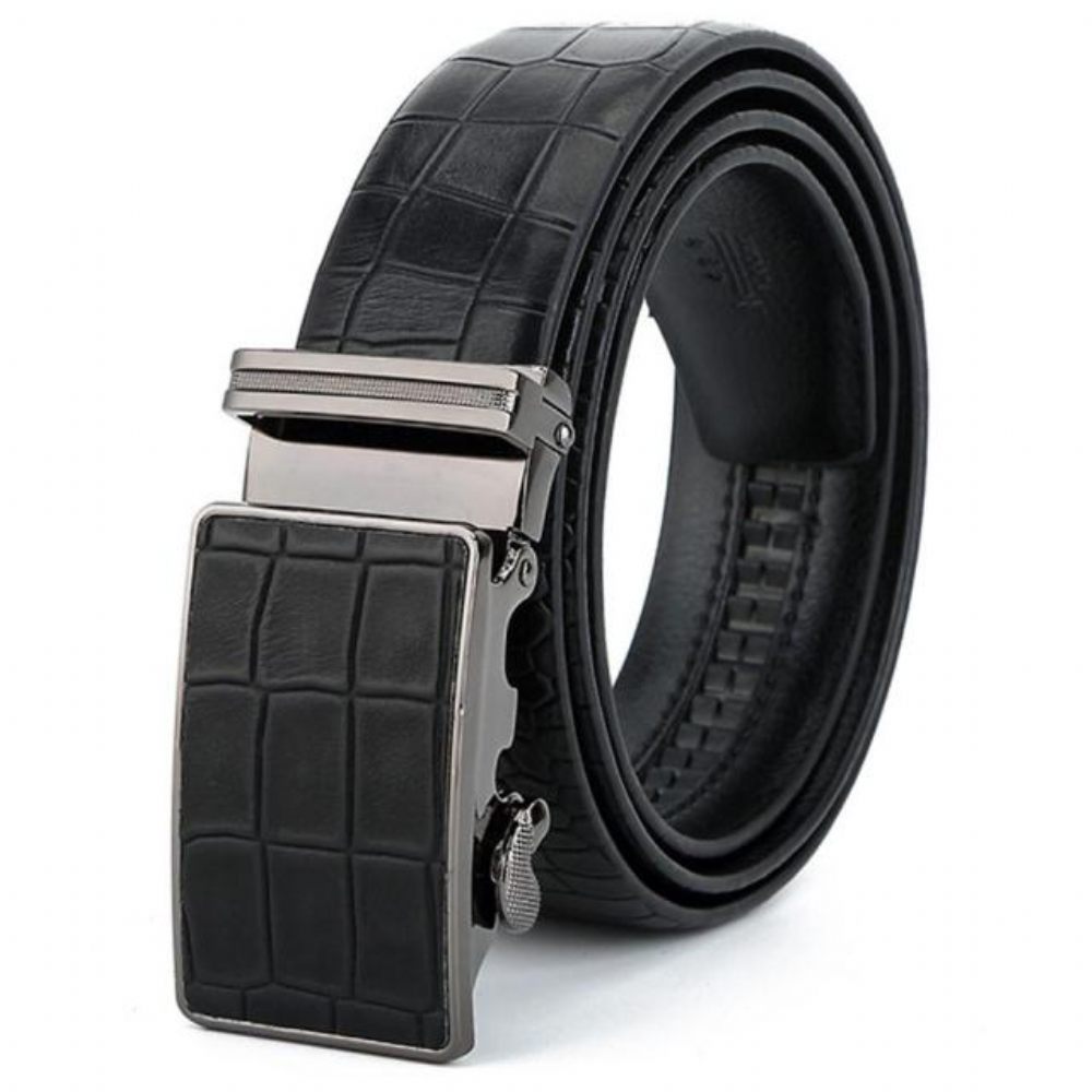 Ceintures Pour Hommes Ceinture À Boucle Automatique Cuir - Noir