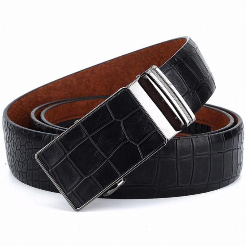 Ceintures Pour Hommes Ceinture À Boucle Automatique Cuir - Noir 2