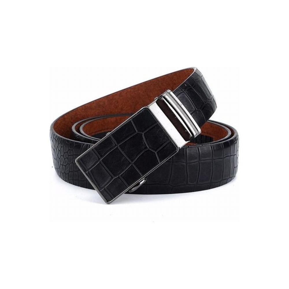 Ceintures Pour Hommes Ceinture À Boucle Automatique Cuir - Noir 2