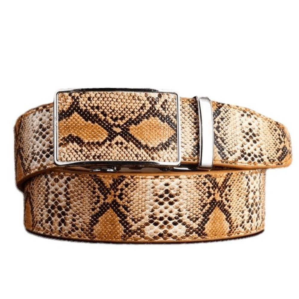 Ceintures Pour Hommes Ceinture À Boucle Métal Peau Serpent Exotique