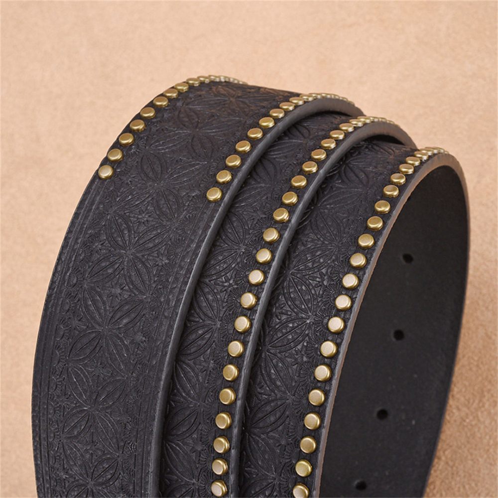 Ceintures Pour Hommes Ceinture À Cliquet Avec Boucle Métal Exotique - Noir