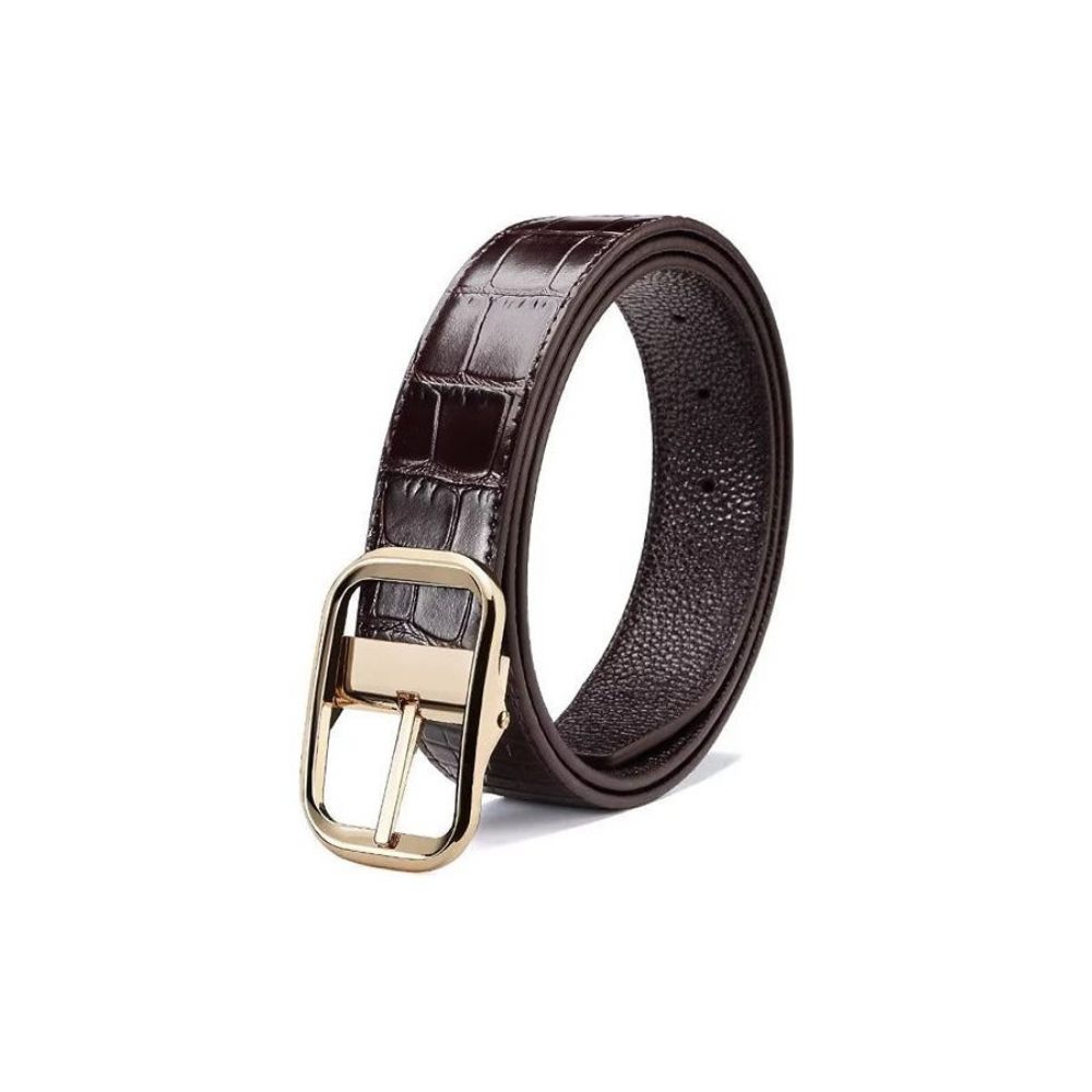 Ceintures Pour Hommes Ceinture Cuir Crocodile - Café