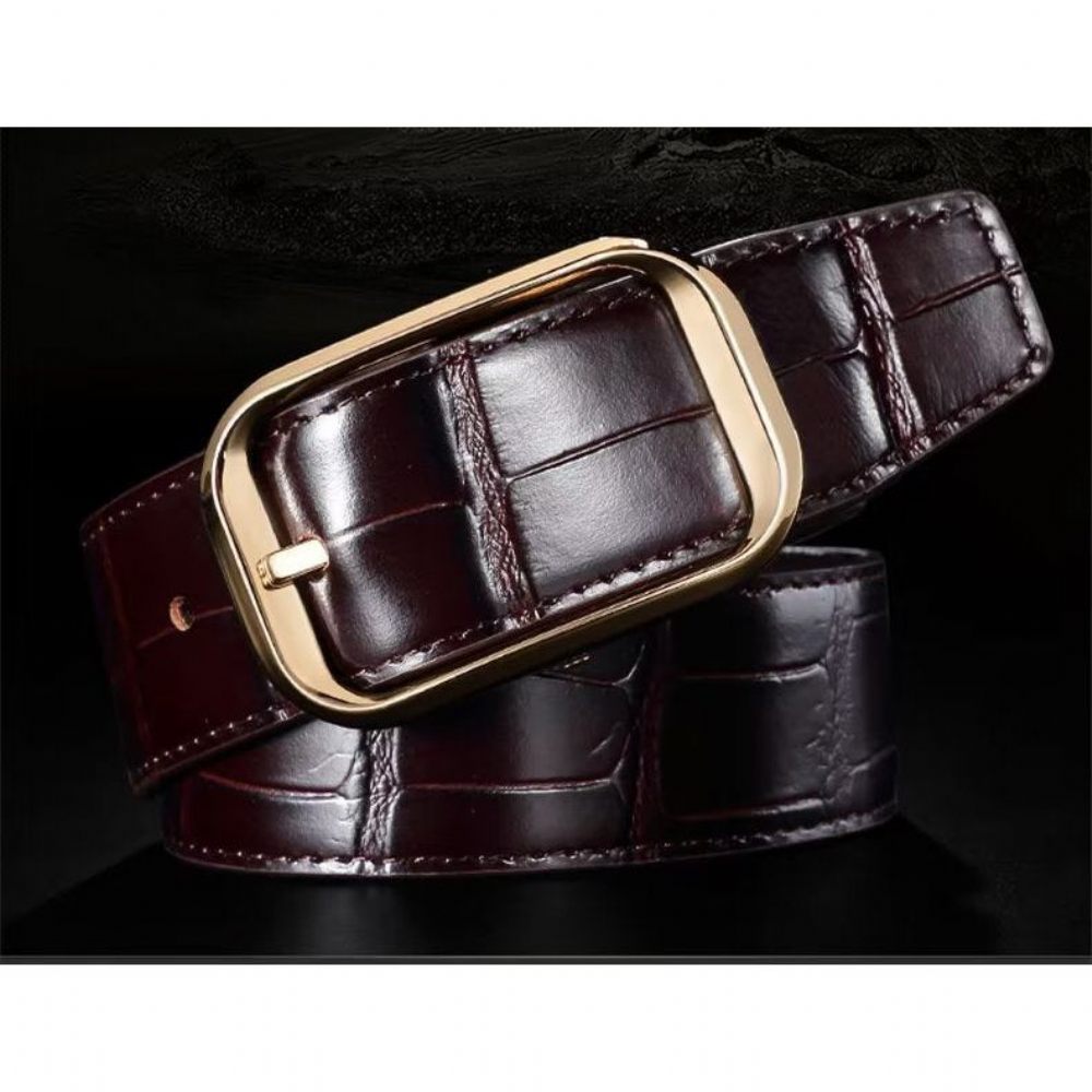 Ceintures Pour Hommes Ceinture Cuir Crocodile - Café