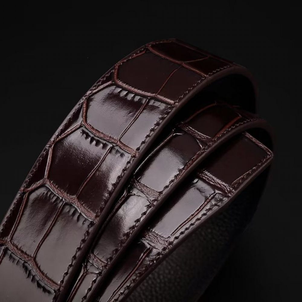 Ceintures Pour Hommes Ceinture Cuir Crocodile - Café