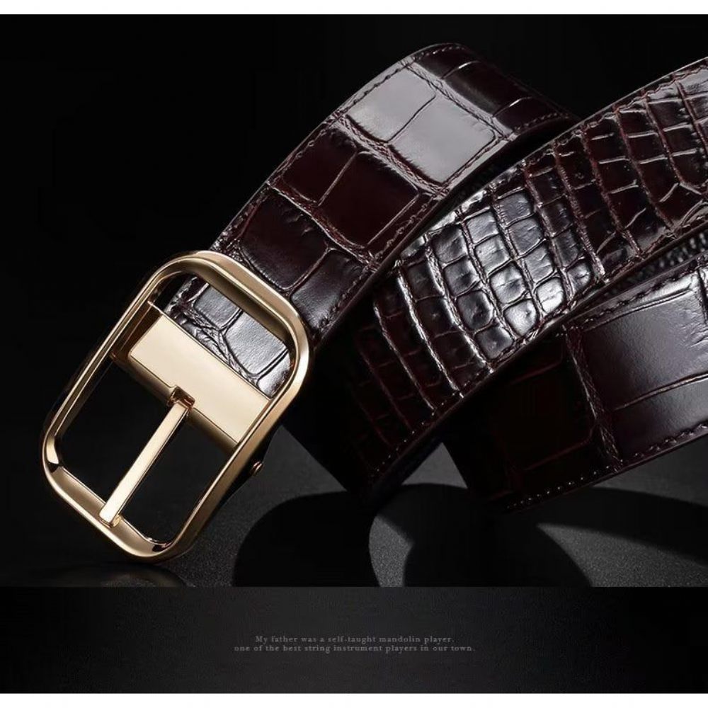 Ceintures Pour Hommes Ceinture Cuir Crocodile - Café