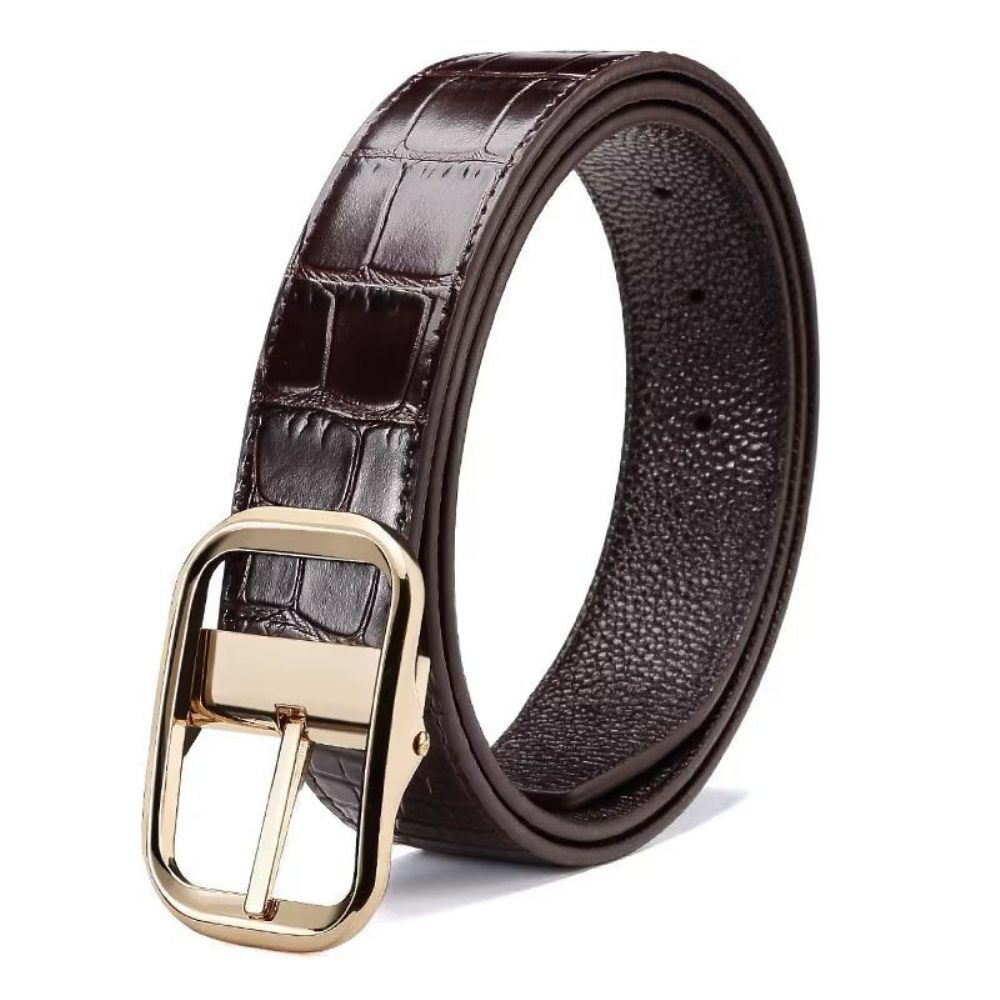 Ceintures Pour Hommes Ceinture Cuir Crocodile - Café