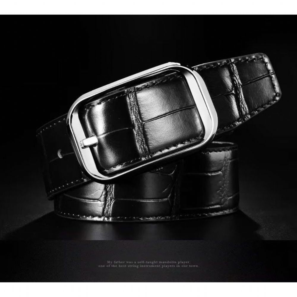 Ceintures Pour Hommes Ceinture Cuir Crocodile - Noir