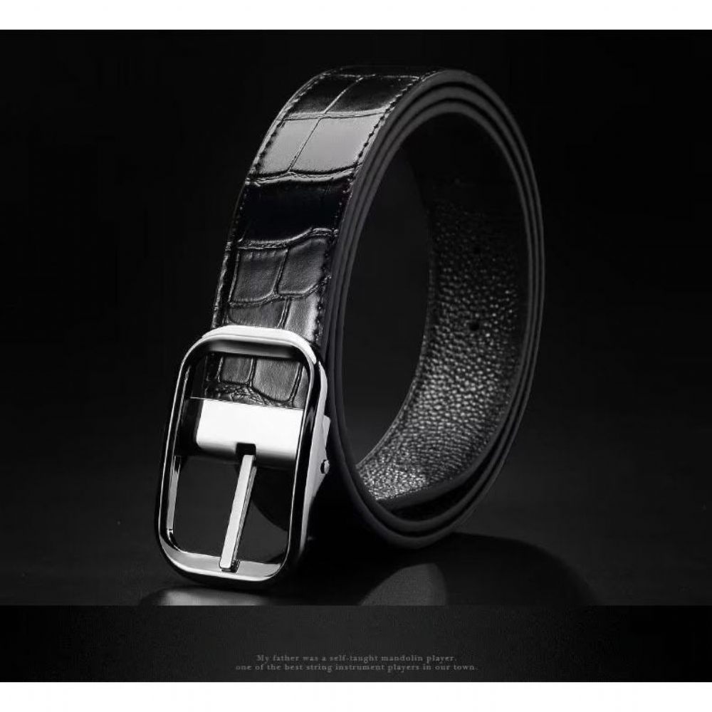 Ceintures Pour Hommes Ceinture Cuir Crocodile - Noir