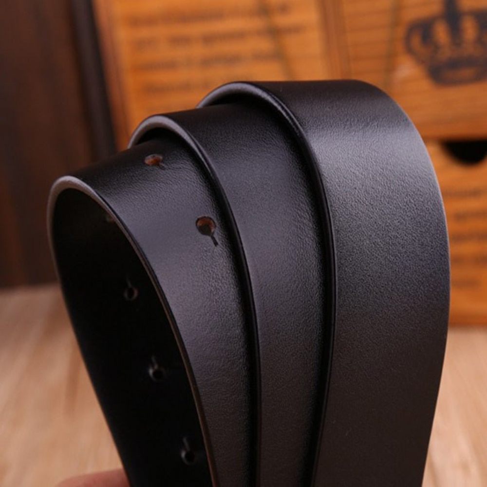 Ceintures Pour Hommes Ceinture Cuir Doré Exotique - Noir