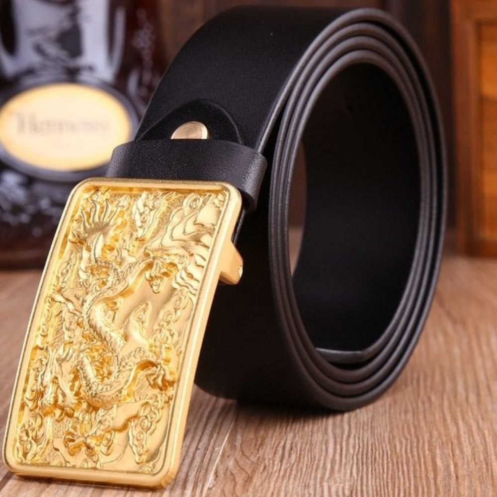 Ceintures Pour Hommes Ceinture Cuir Doré Exotique - Café