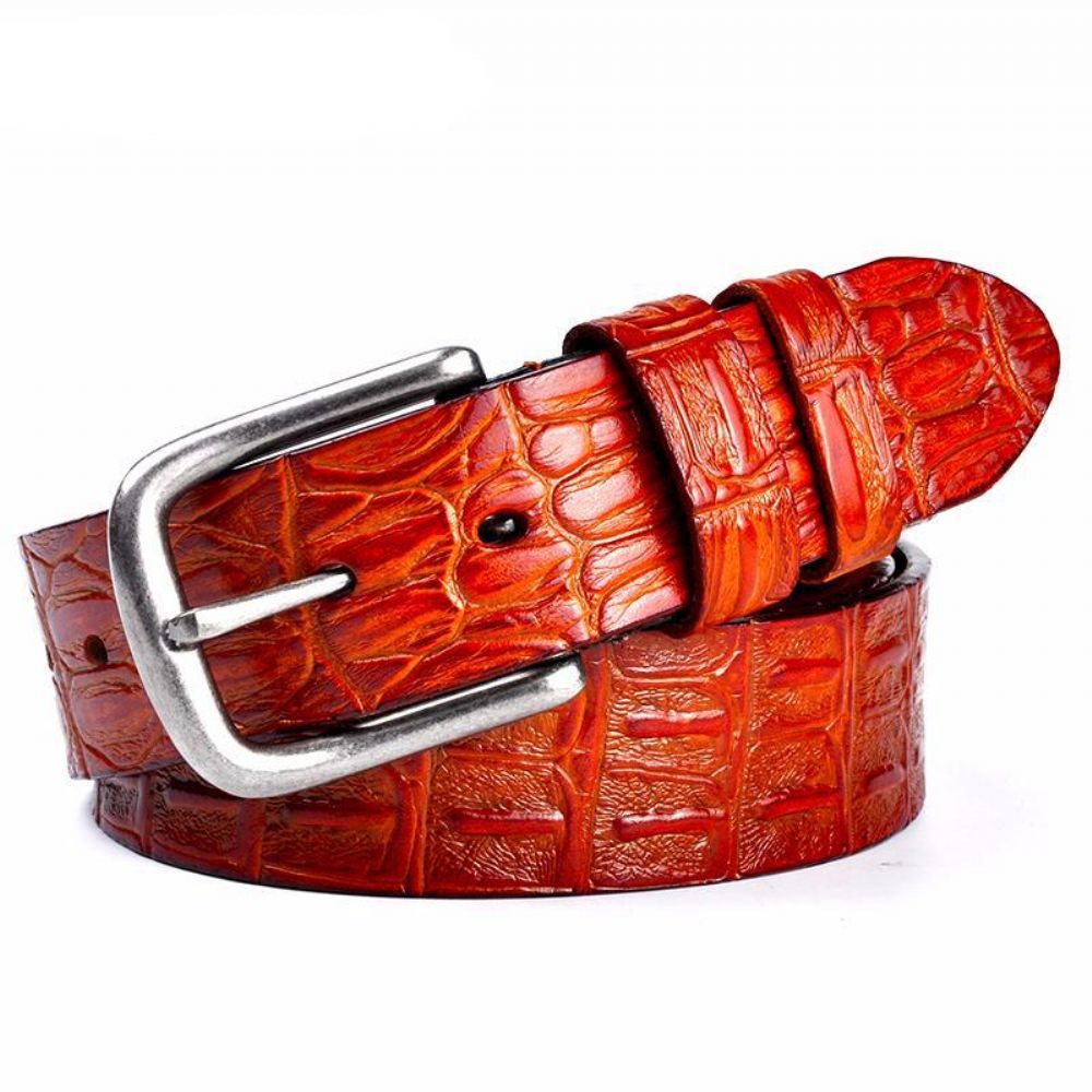 Ceintures Pour Hommes Ceinture Cuir Exotique - Marron