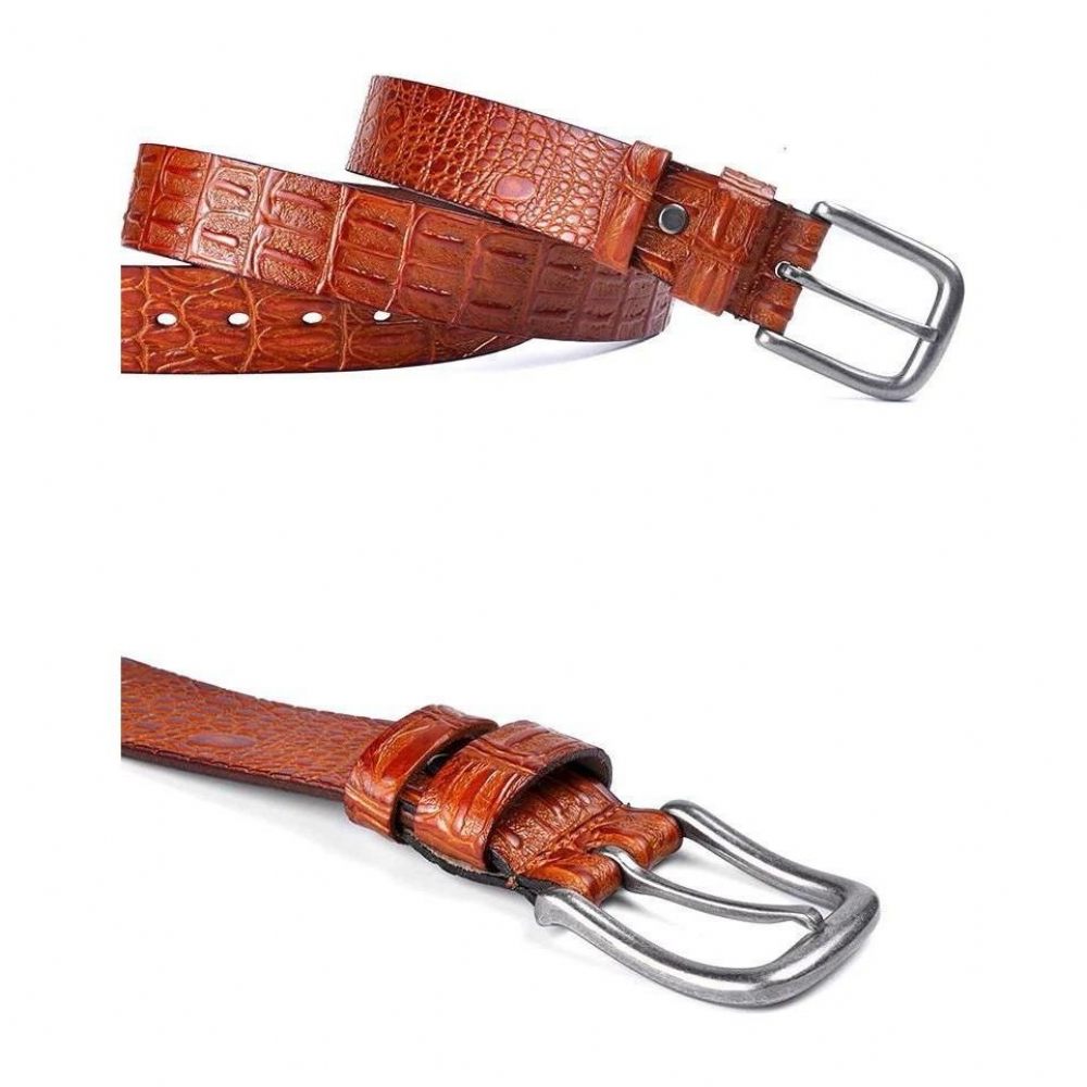 Ceintures Pour Hommes Ceinture Cuir Exotique - Marron