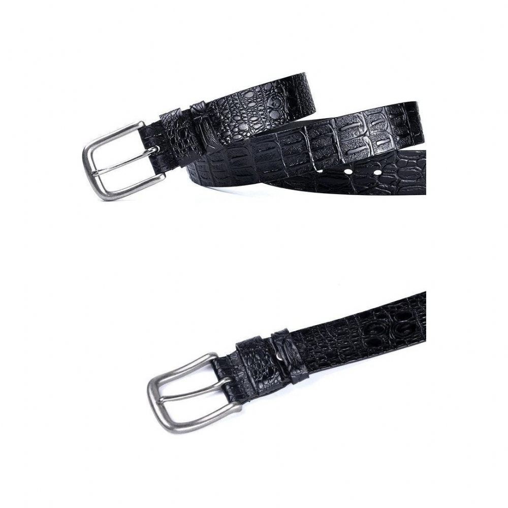 Ceintures Pour Hommes Ceinture Cuir Exotique - Noir