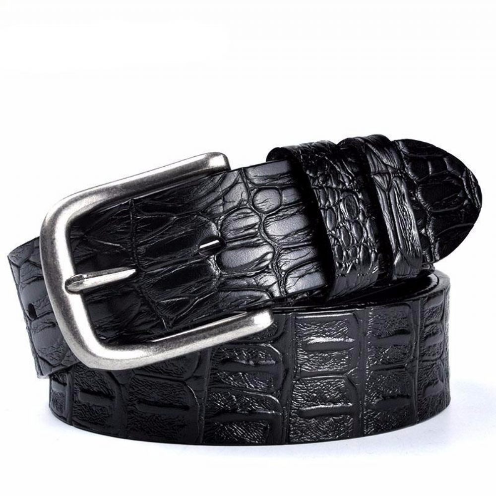 Ceintures Pour Hommes Ceinture Cuir Exotique - Noir