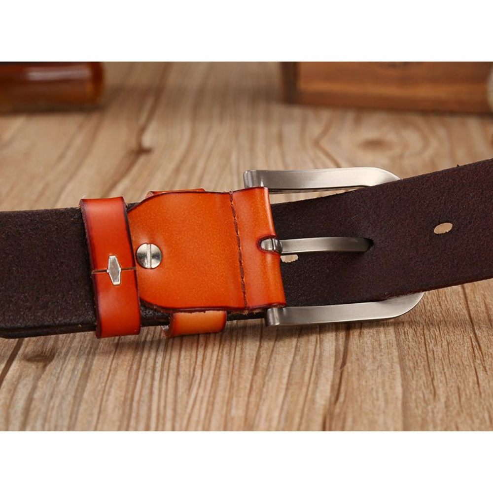 Ceintures Pour Hommes Ceinture Cuir Gaufré - Orange