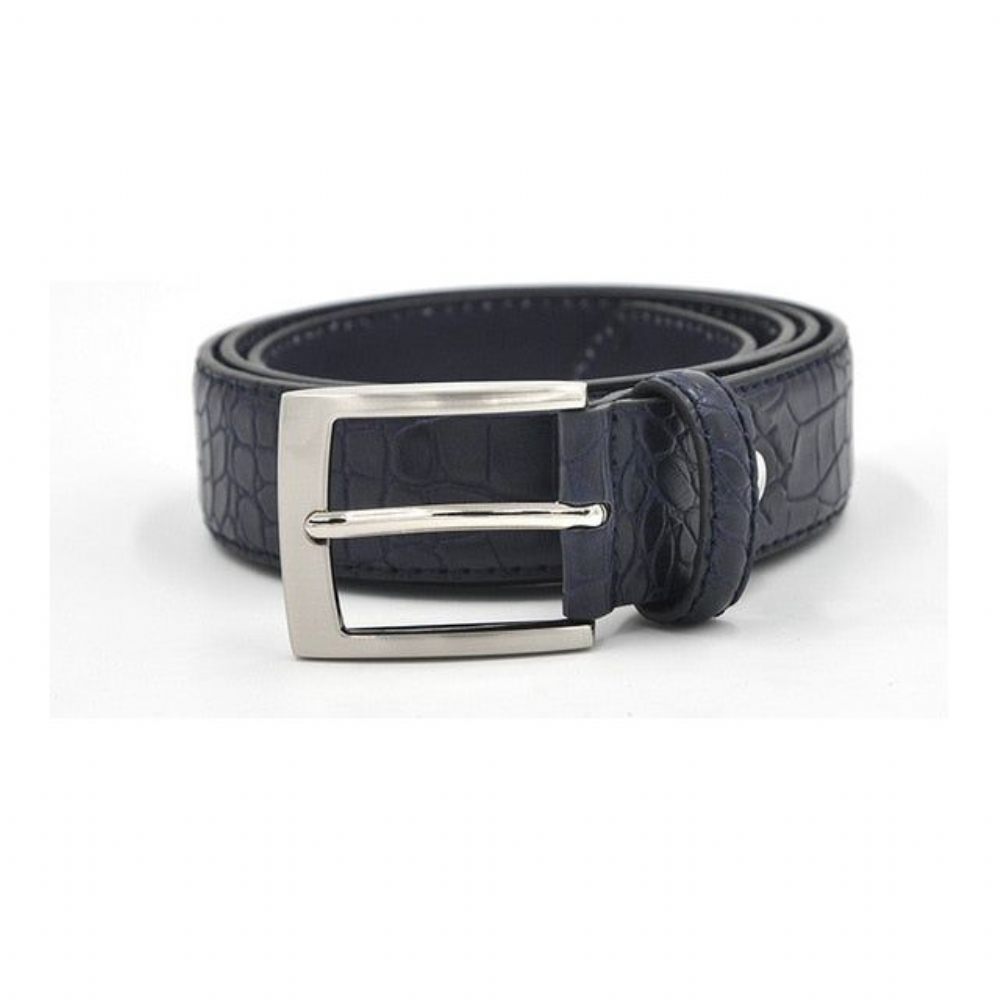 Ceintures Pour Hommes Ceinture Cuir Texturé Luxe Alligator - Bleu