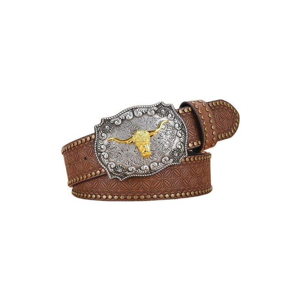 Ceintures Pour Hommes Ceinture Cuir Vache Automatique Luxe - Marron