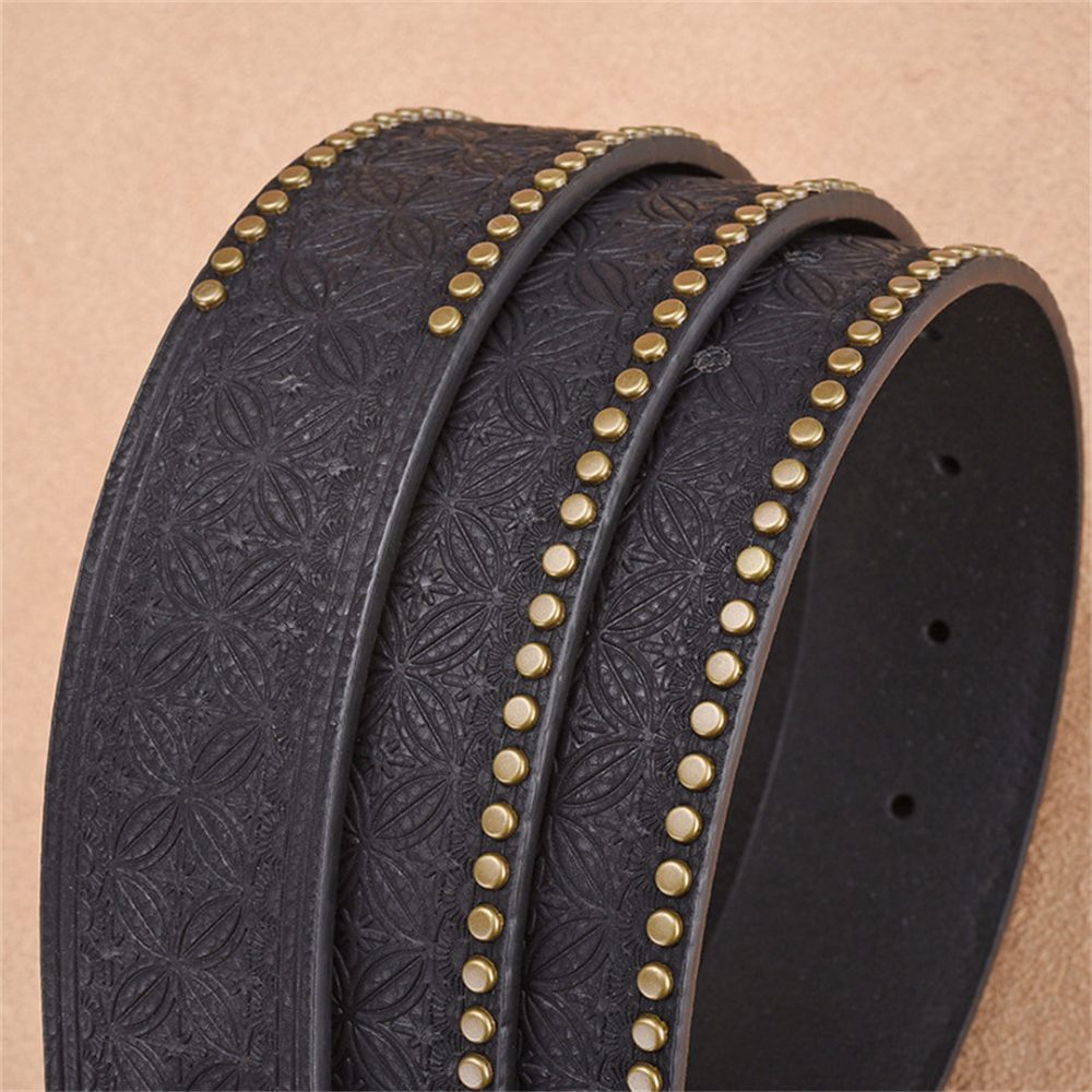 Ceintures Pour Hommes Ceinture Cuir Vache Automatique Luxe - Noir