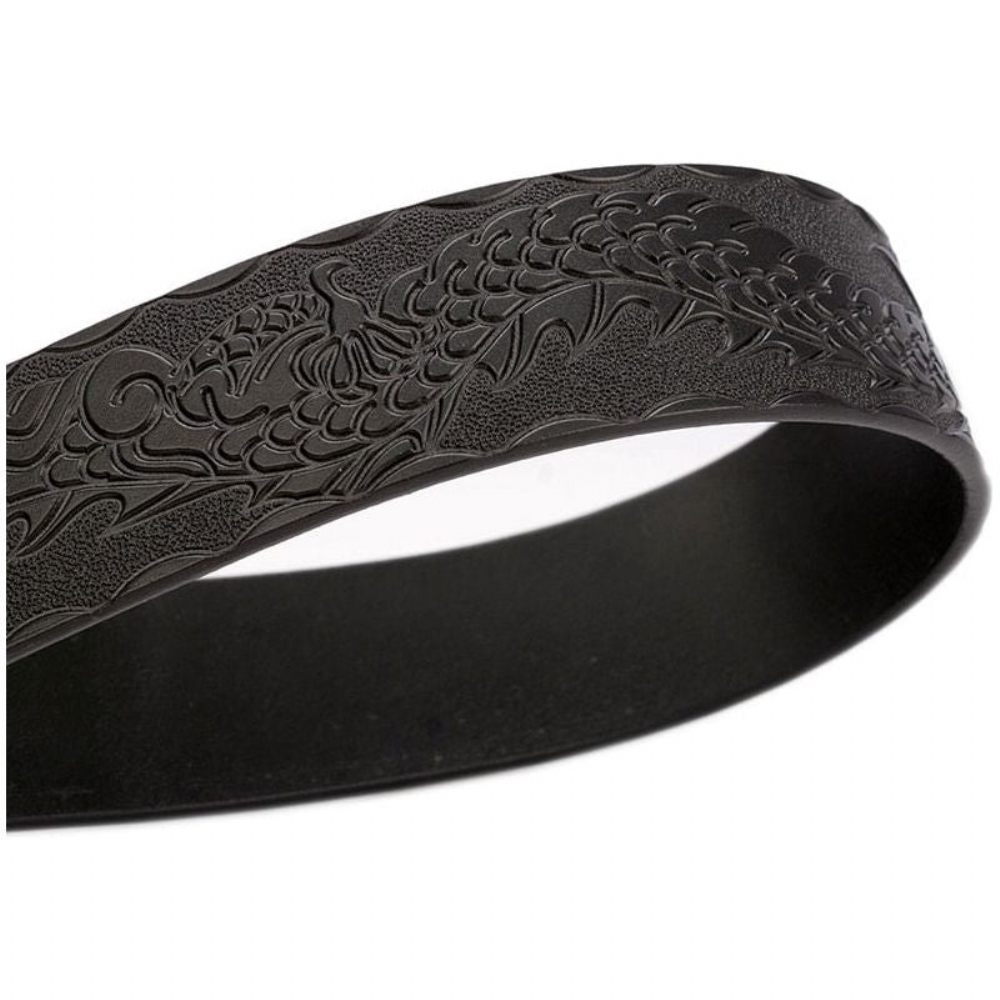 Ceintures Pour Hommes Ceinture Cuir Véritable Luxe À Fleurs - Noir