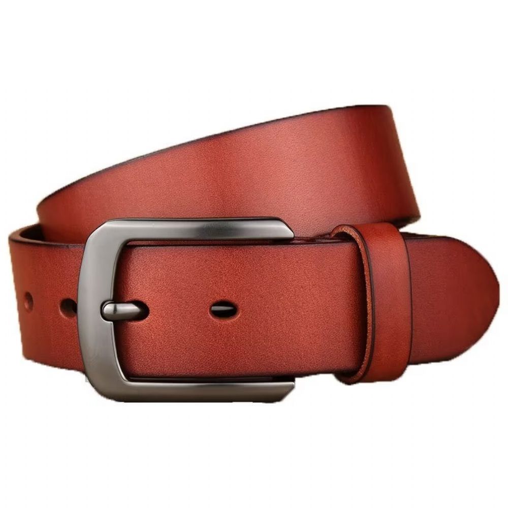 Ceintures Pour Hommes Ceinture Luxe À Boucle Classique Peau Vache - Marron