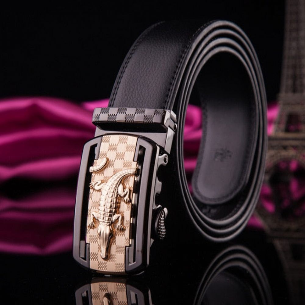 Ceintures Pour Hommes Ceinture Luxe Cuir Exotique - Noir