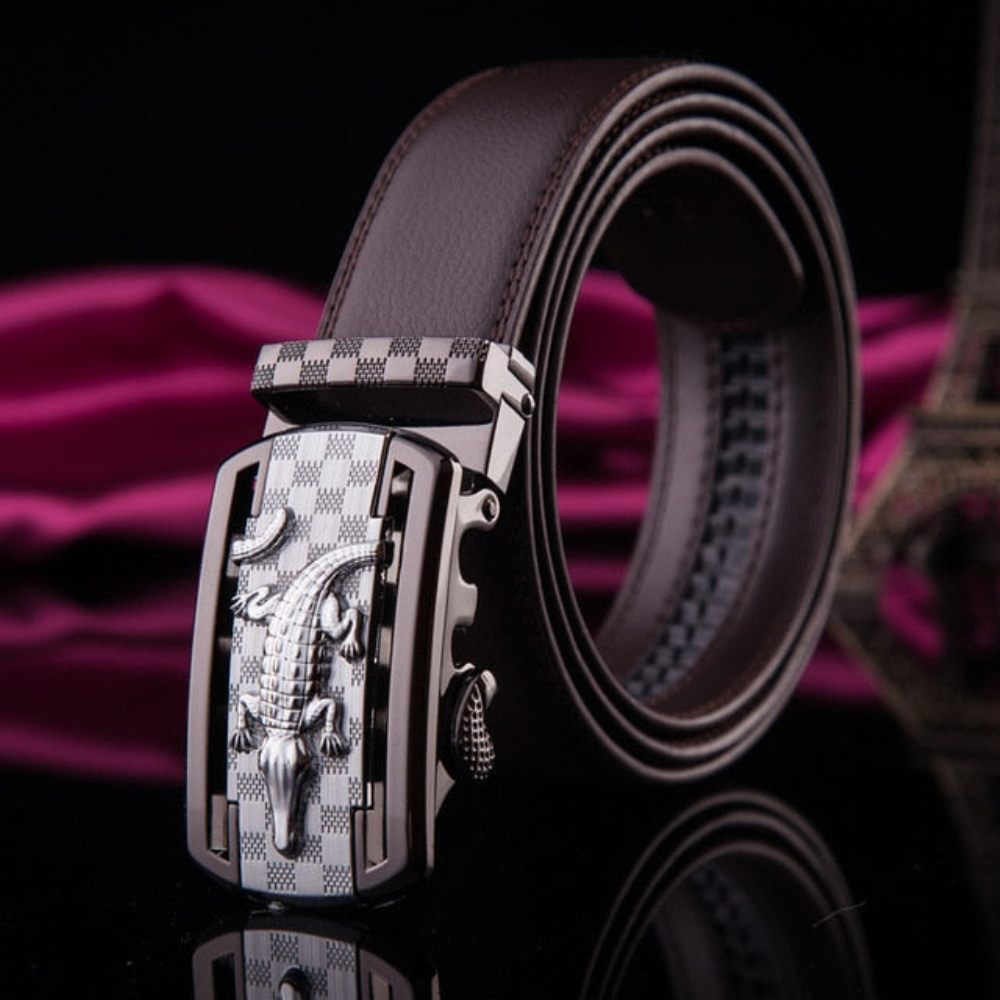 Ceintures Pour Hommes Ceinture Luxe Cuir Exotique - Café