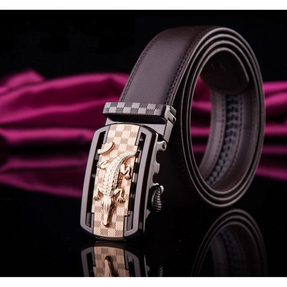 Ceintures Pour Hommes Ceinture Luxe Cuir Exotique - Café