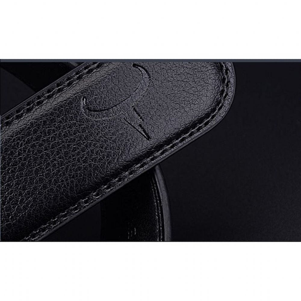 Ceintures Pour Hommes Ceinture Luxe Cuir Exotique Avec Boucle Métal - Noir