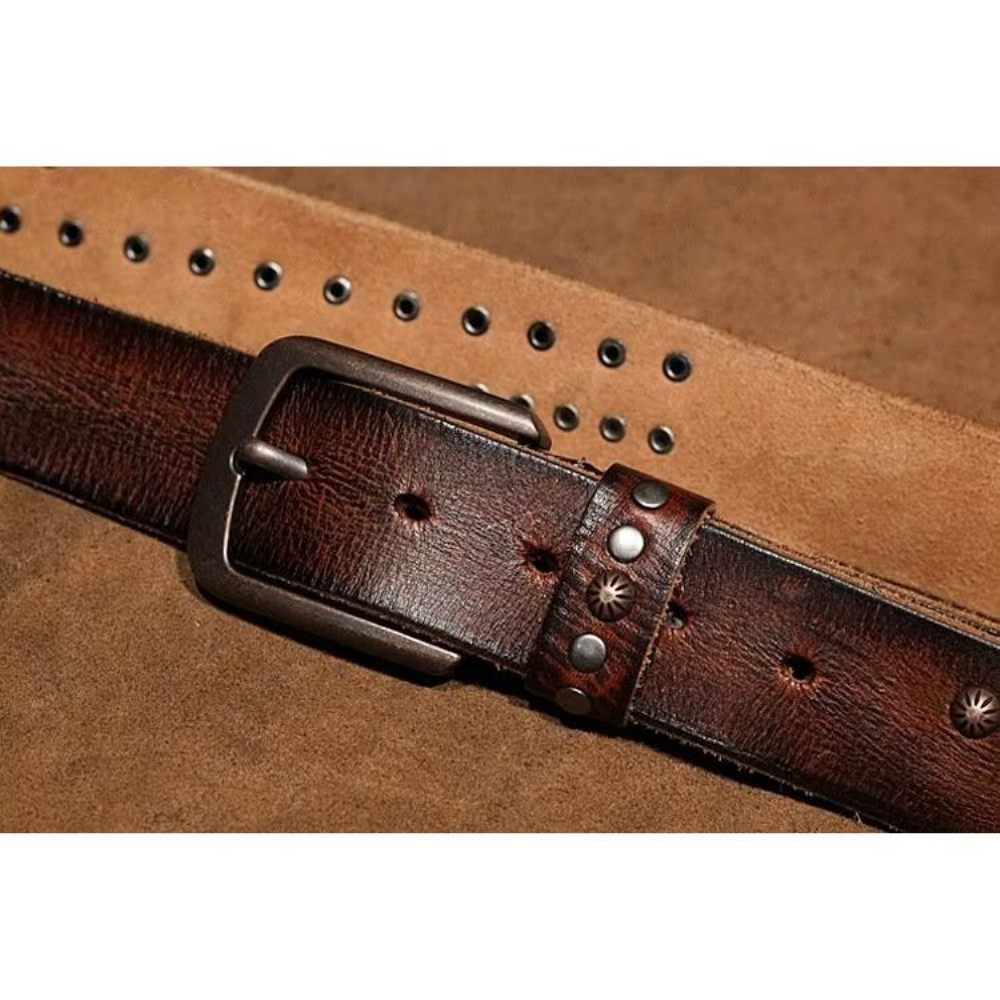 Ceintures Pour Hommes Ceinture Luxe Peau Vache Au Design Intemporel - Café