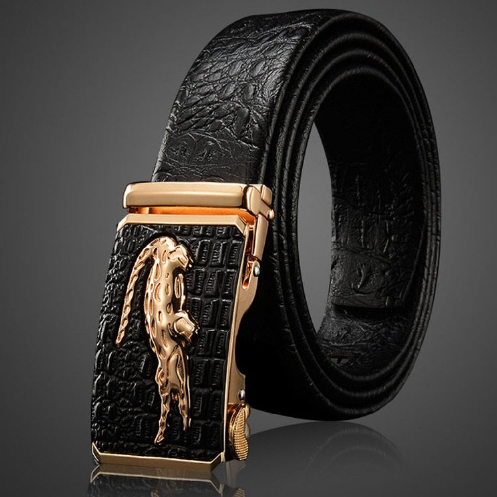 Ceintures Pour Hommes Ceinture Luxe Peau Vache Avec Boucle Cuivre Doré Croctex - Or Noir