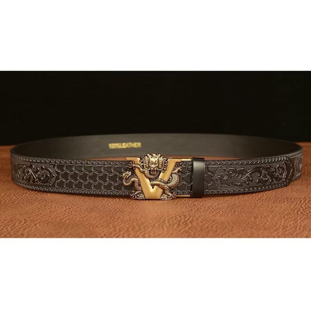 Ceintures Pour Hommes Ceinture À Motif Forme V - Noir