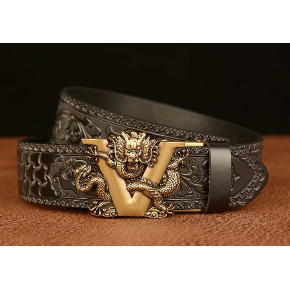 Ceintures Pour Hommes Ceinture À Motif Forme V - Noir