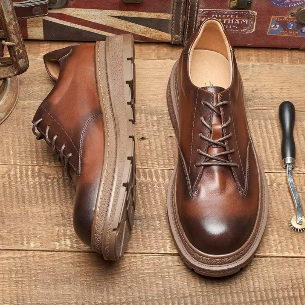 Chaussures Décontractées Pour Hommes À Bout Rond - Café