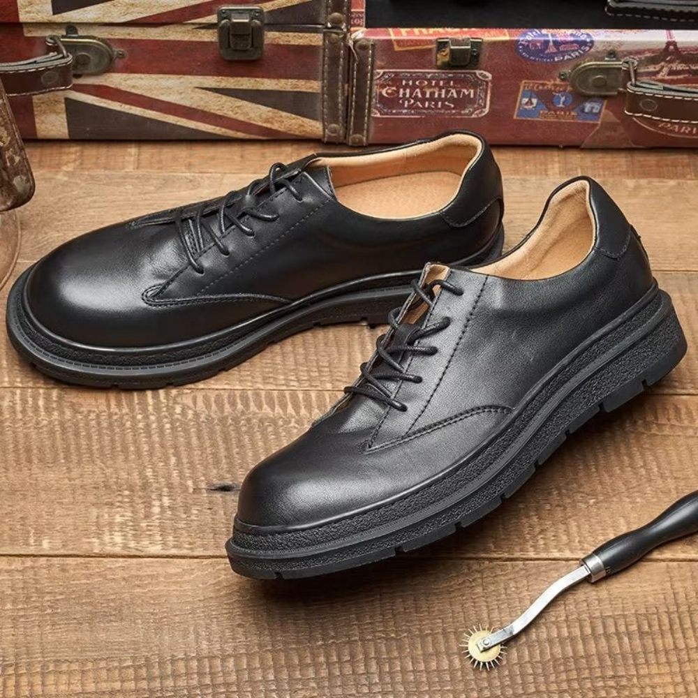 Chaussures Décontractées Pour Hommes À Bout Rond - Noir