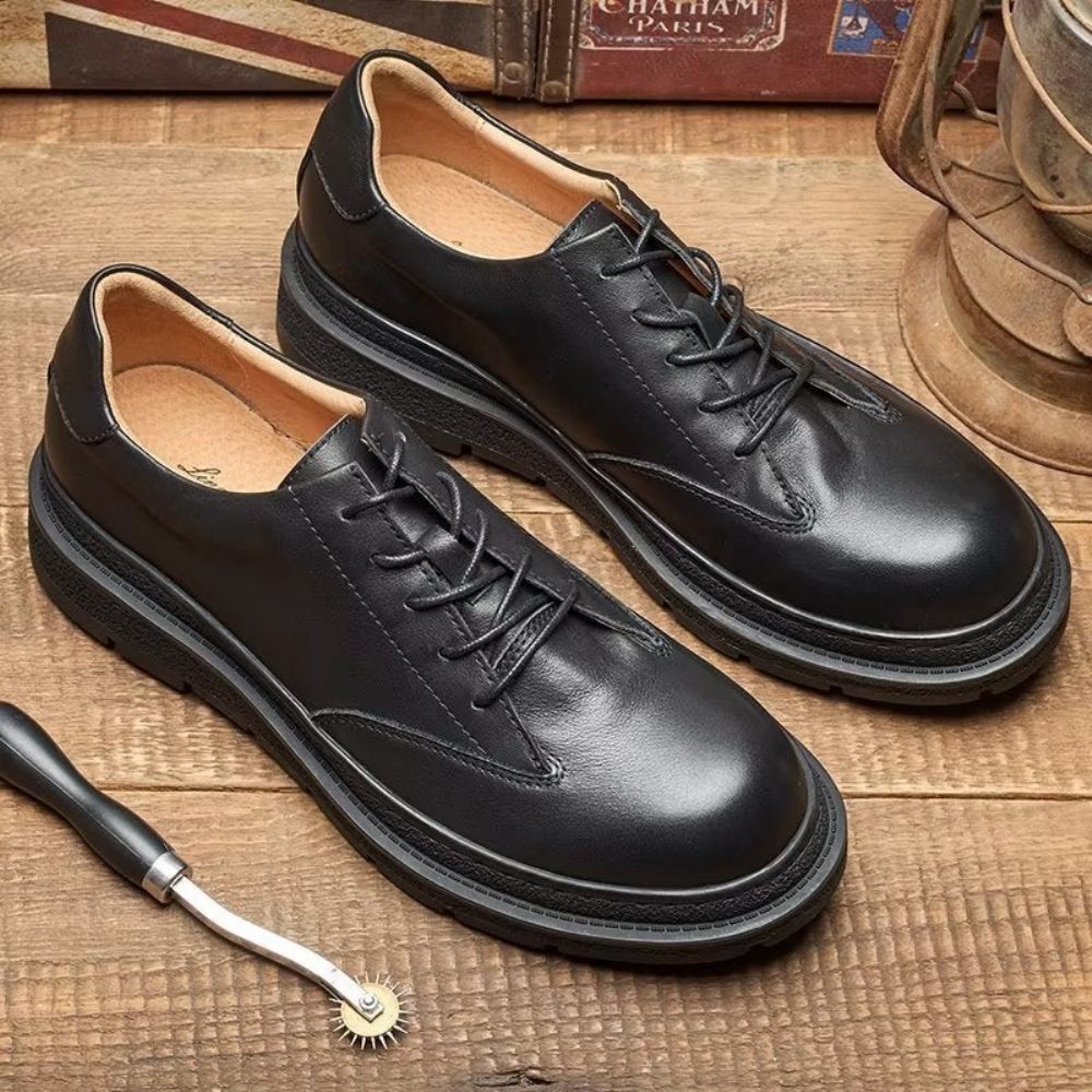 Chaussures Décontractées Pour Hommes À Bout Rond - Noir