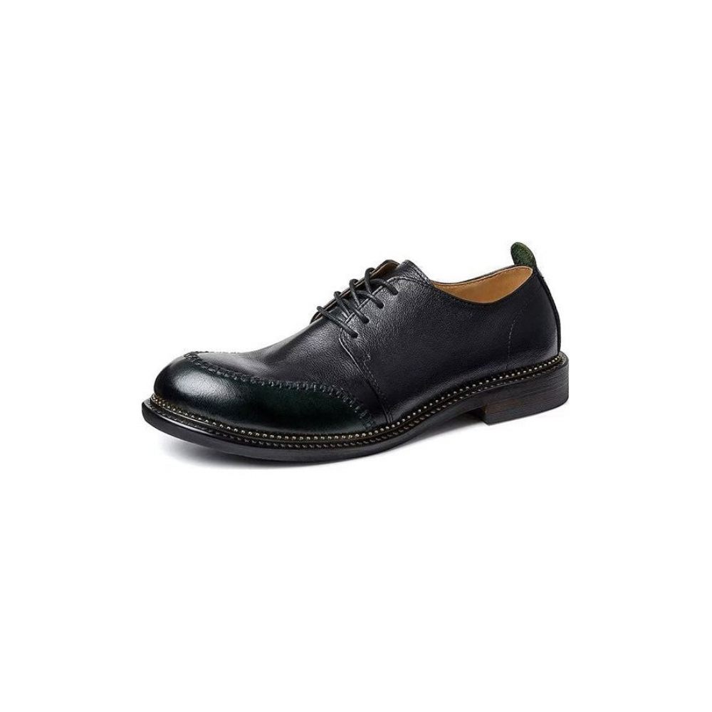 Chaussures Décontractées Pour Hommes Bout Rond Chics À Lacets - Noir