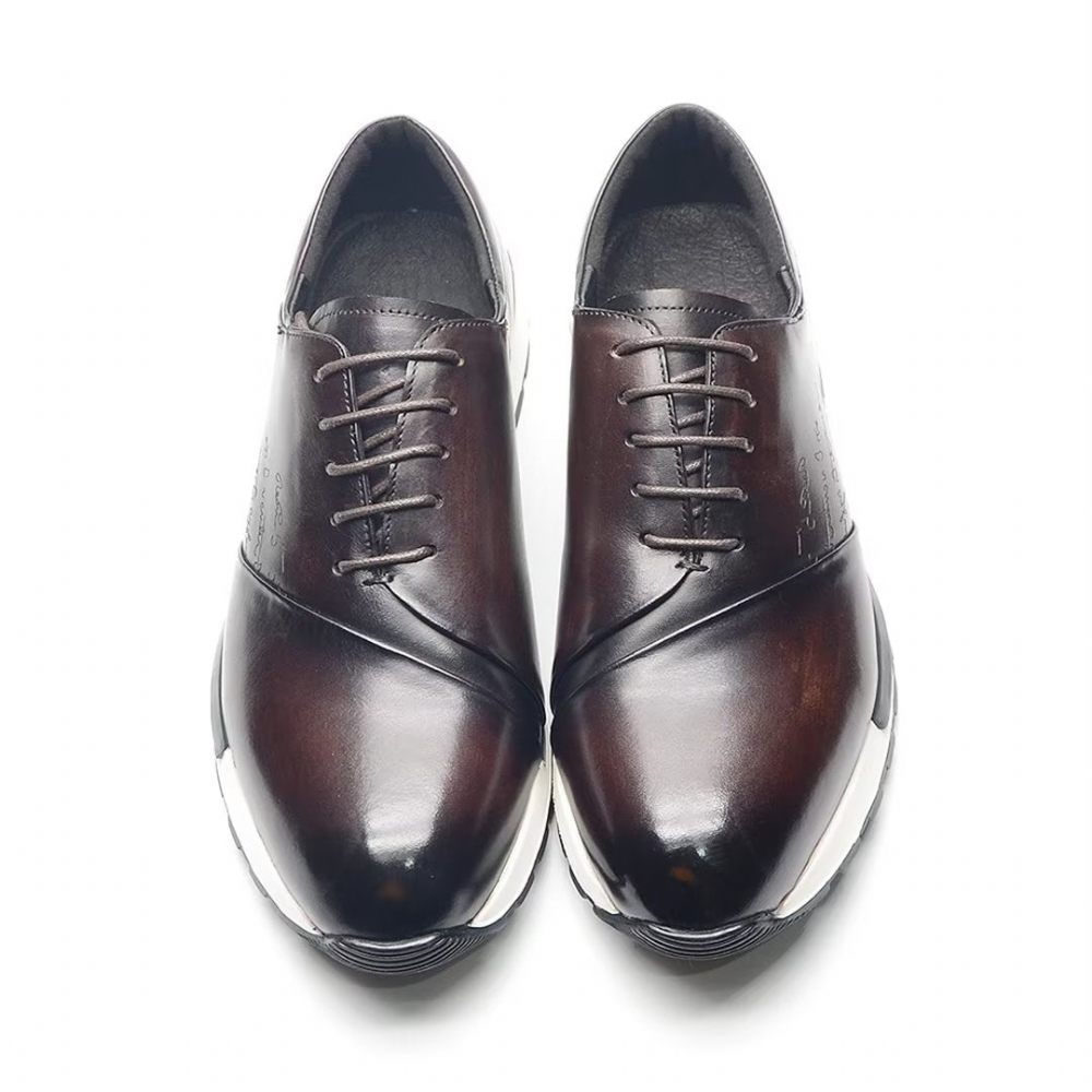 Chaussures Décontractées Pour Hommes Casuals Cuir Raffiné Et Décontracté - Café