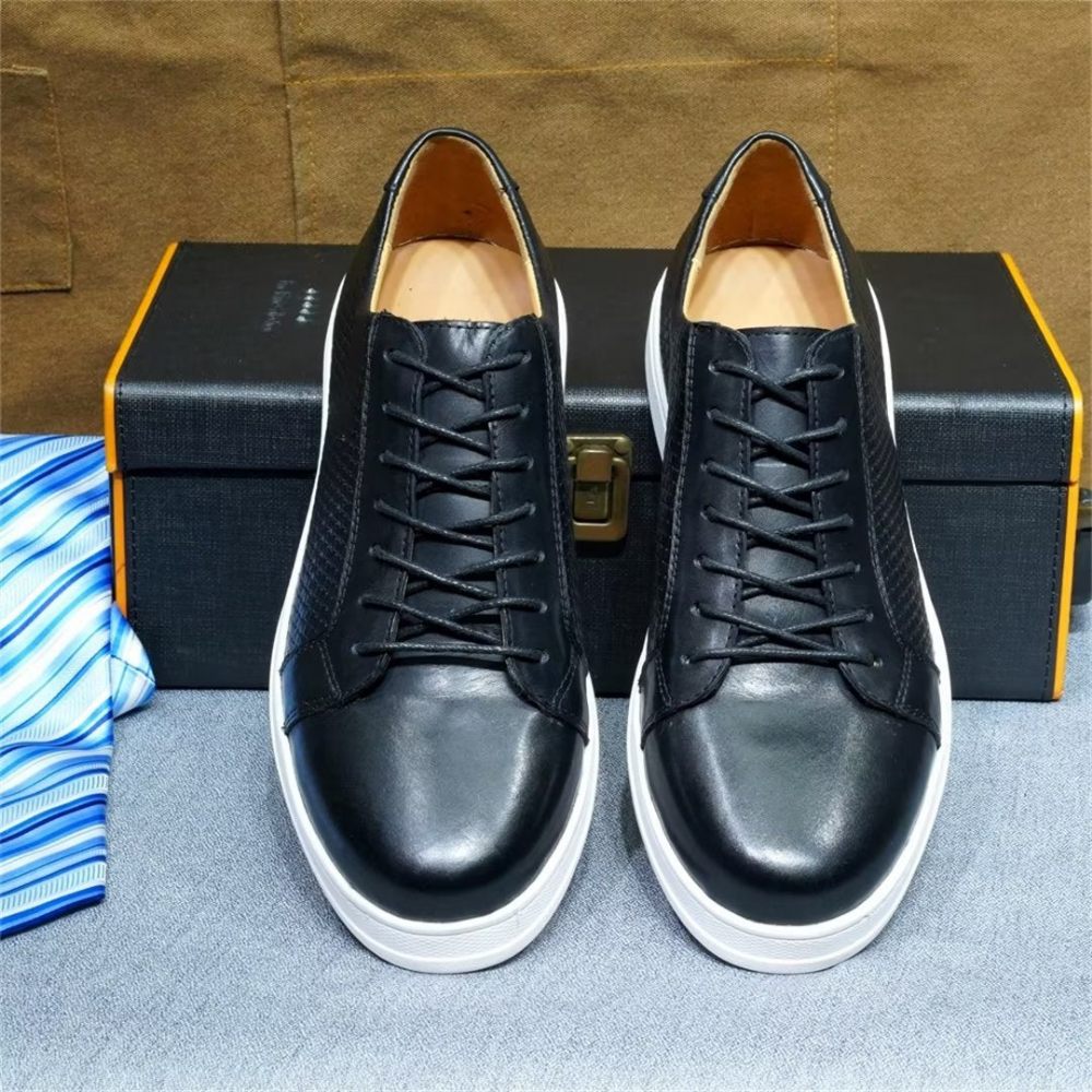 Chaussures Décontractées Pour Hommes Chic Casual Lace-ups - Noir