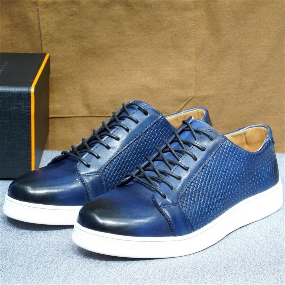 Chaussures Décontractées Pour Hommes Chic Casual Lace-ups - Bleu