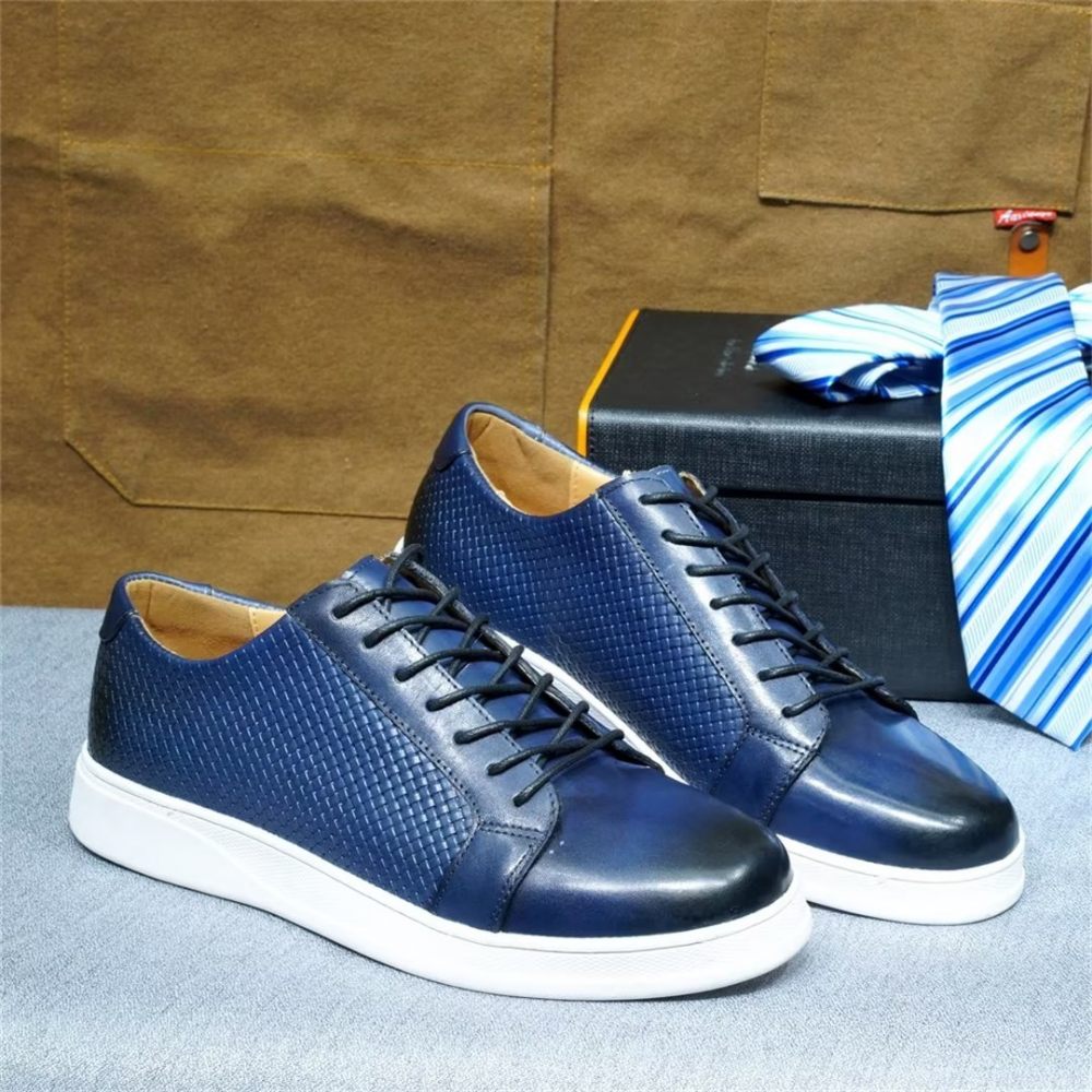 Chaussures Décontractées Pour Hommes Chic Casual Lace-ups - Bleu