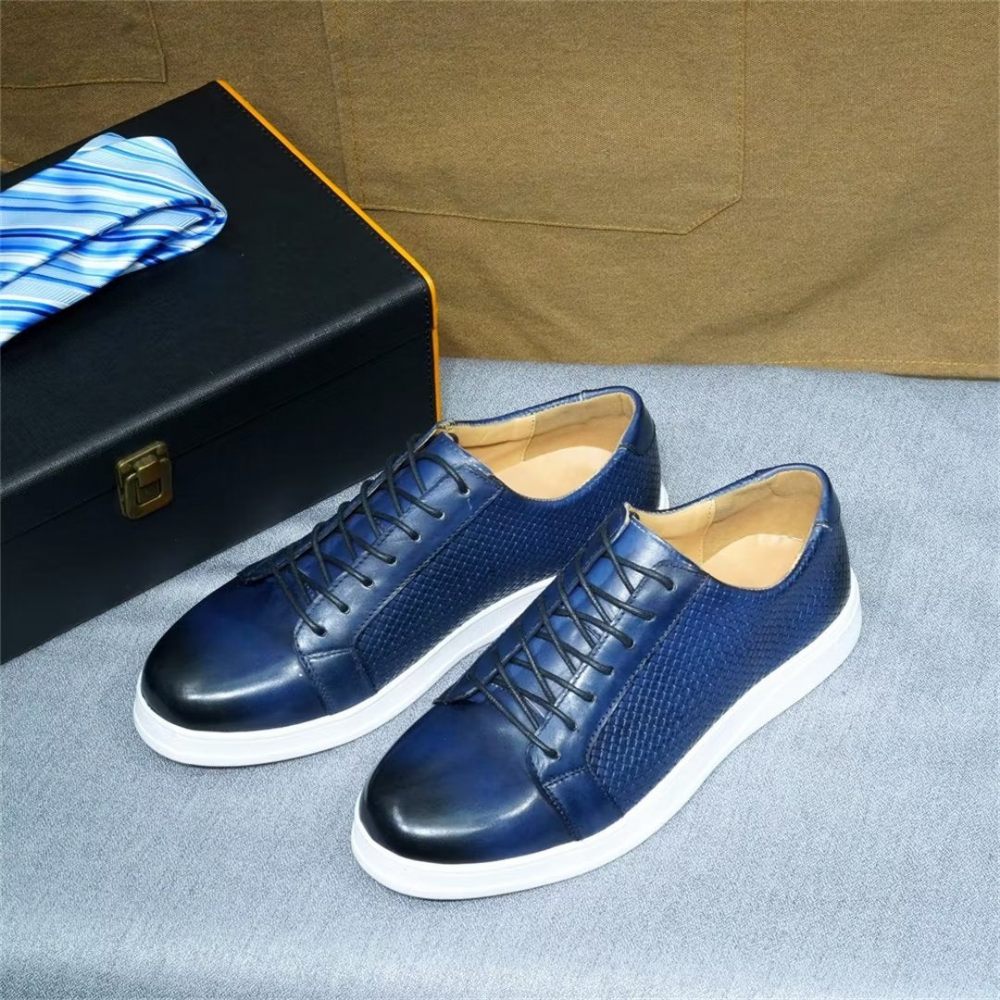 Chaussures Décontractées Pour Hommes Chic Casual Lace-ups - Bleu