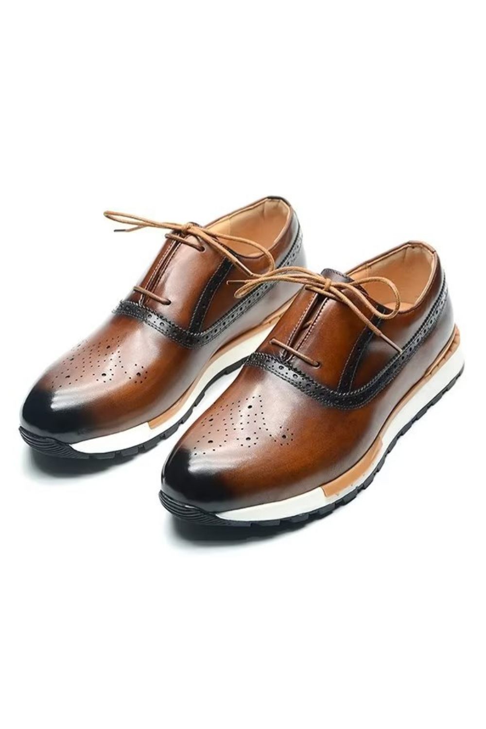 Chaussures Décontractées Pour Hommes Confortables Cuir Vache - Marron